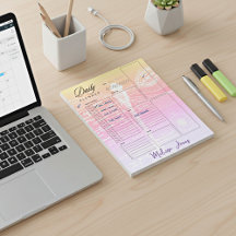 Planejador diário personalizado de libélula pastel