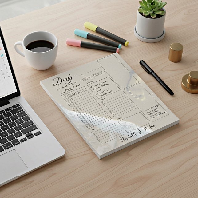 Bloco De Notas Planejador diário personalizado Footprints  (Criador carregado)
