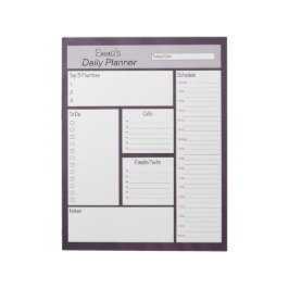 Bloco De Notas Planejador Diário Roxo Profundo