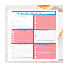 Bloco De Notas Planejador Diário Simples Profissional Moderno