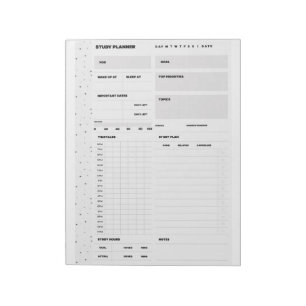 Bloco De Notas Planejador do estudo