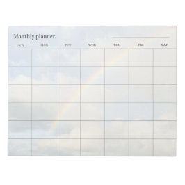 Bloco De Notas Planejador mensal do céu minimalista, título perso