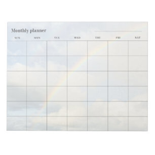 Bloco De Notas Planejador mensal do céu minimalista, título perso
