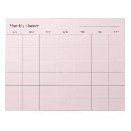 Bloco De Notas Planejador mensal minimalista, título personalizad