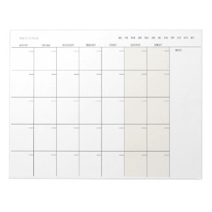 Bloco De Notas Planejador Mensal Moderno