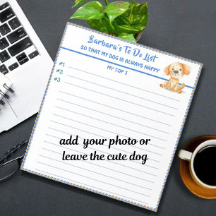 Bloco De Notas Planejador Personalizado Feliz Cachorro ou Foto Pa