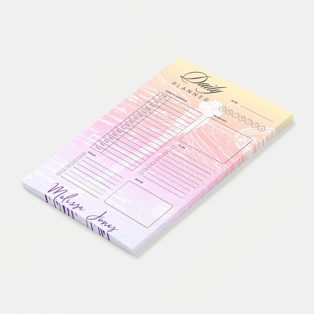 Bloco De Notas Planejador personalizado libélula gradiente pastel (Inclinado)