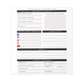 Bloco De Notas Planejador personalizado profissional de visão ger