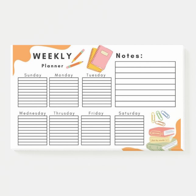 BLOCO DE NOTAS PLANEJADOR SEMANAL (Frente)