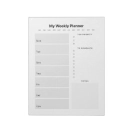 Bloco De Notas Planejador Semanal