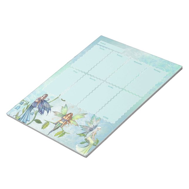 Bloco De Notas Planejador Semanal das Fadas das Flores do Jardim (Inclinado)