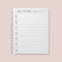 Planejador Semanal de Calendário Simples em Branco