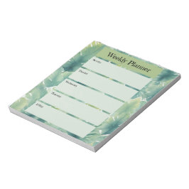 Bloco De Notas Planejador Semanal de Folhas Tropicais de Aquarela