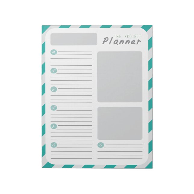 Bloco De Notas Planejador semanal de projetos - Verde (Invertido)