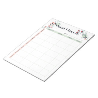Bloco De Notas Planejador semanal de refeições no estilo floral b