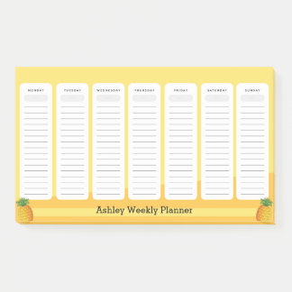 Bloco De Notas Planejador Semanal do Estilo do Abacaxi