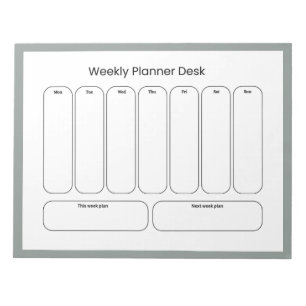 Bloco De Notas Planejador Semanal para Mesa