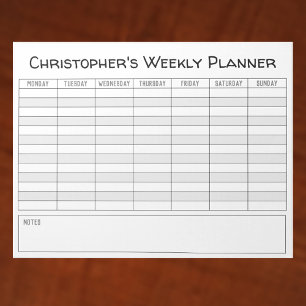 Bloco De Notas Planejador Semanal para Personalizar com a Escolha