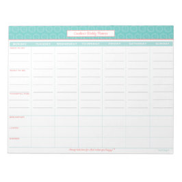 Bloco De Notas Planejador Semanal Personalizado