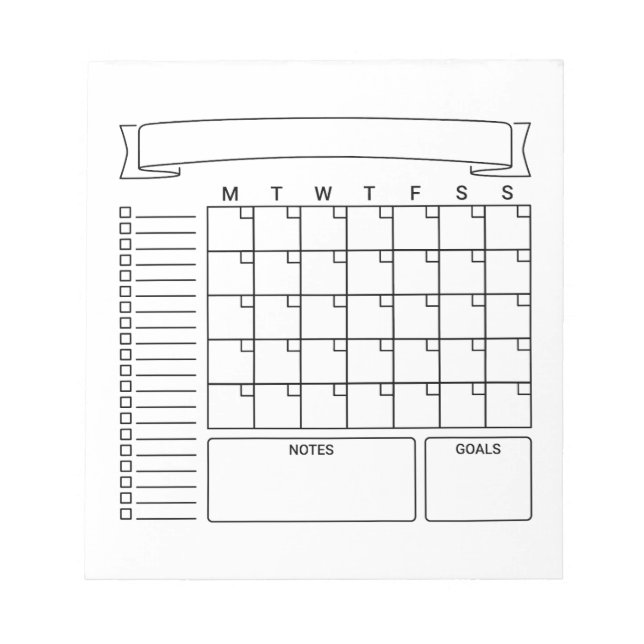 Bloco De Notas Planejadores Mensais de Bullet Journal em Blocos d (Frente)