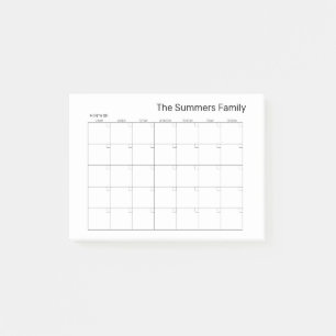 Bloco De Notas Planejamento de Calendário Mês em Branco Personali