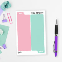 Planejamento Diário Pink Mint Now & Later To Do
