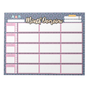 Bloco De Notas PLANEJAMENTO MENSAL HOMESCHOL 3 colunas pad