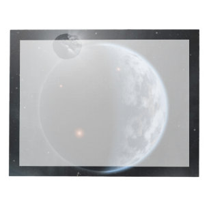 Bloco De Notas Planeta Semelhante À Terra Com Oceanos Revendo Sua