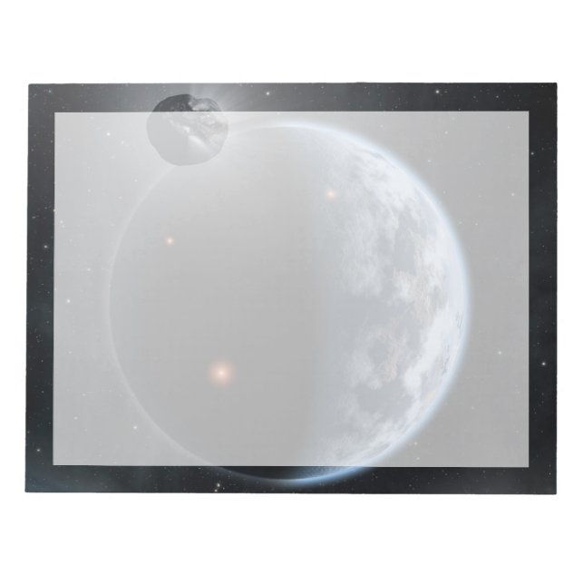 Bloco De Notas Planeta Semelhante À Terra Com Oceanos Revendo Sua (Frente)