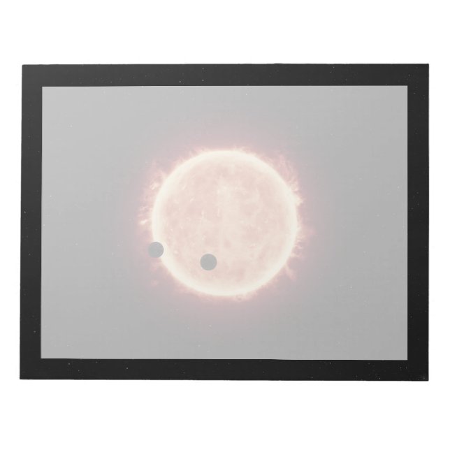 Bloco De Notas Planetas Traindo Estrela Vermelha Anã Em Trapist-1 (Frente)