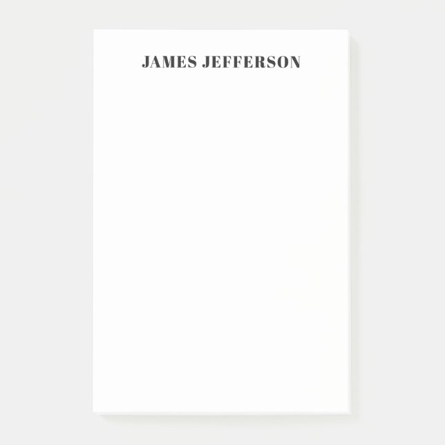 Bloco De Notas Planície Minimalista de Tendência Moderna (Frente)