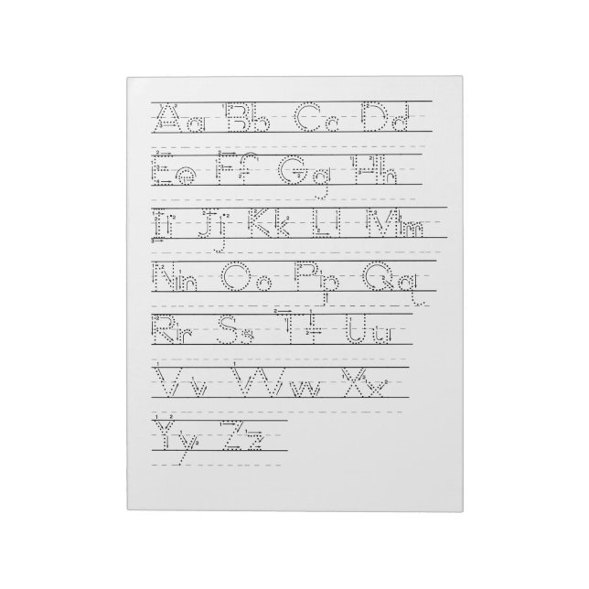 Bloco De Notas Planilha de Letras ABC (Invertido)