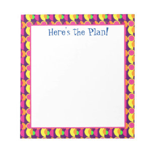 Bloco De Notas Planner de Arte Boho Colorido, Abstrato, Funky