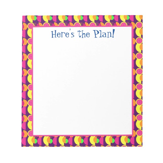 Bloco De Notas Planner de Arte Boho Colorido, Abstrato, Funky (Frente)