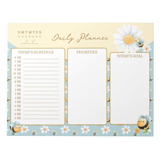 Bloco De Notas Planner de Bumble Bumble Cute (Frente)