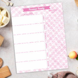 Bloco De Notas Planner de refeições e lista de Comprados da famíl