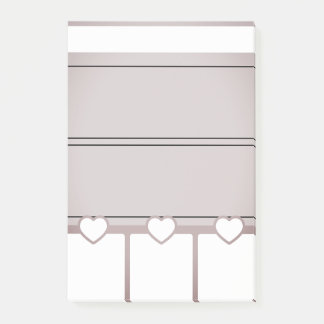 Bloco De Notas Planner Diário Rosa, Tema Coração, Posta nota