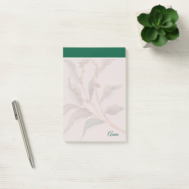 Bloco De Notas Plano de fundo simples verde natural (Escritótio)