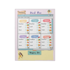 Bloco De Notas Plano de Refeição Personalizado da Criança+Caixa d
