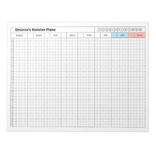 Bloco De Notas Plano Semanal - Plano Sinister