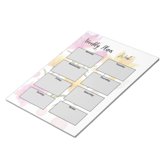 Bloco De Notas planos semanais minimalistas (Inclinado)