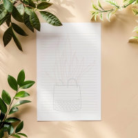 Planta da casa, com revestimento de plantas