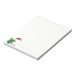 Bloco De Notas Planta da orquídea da aguarela no pote bonito