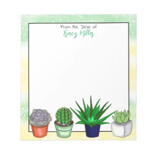 Bloco De Notas Planta personalizada verde e amarelo