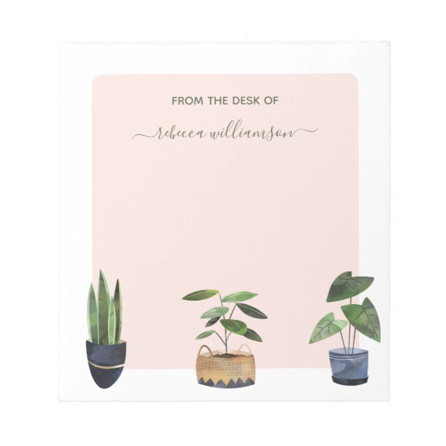 Bloco De Notas Plantas Boho Potentes da Mesa de Personalizadas (Frente)