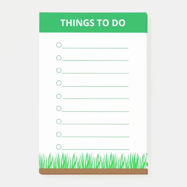 Bloco De Notas Plantas de Grama Coisas Personalizadas para Fazer (Frente)