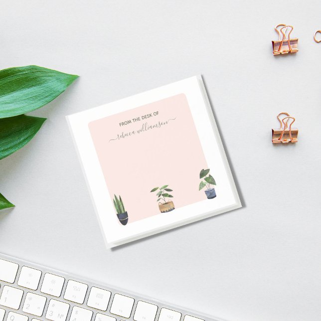 Bloco De Notas Plantas em vasos Boho da Mesa de P Personalizadas (Criador carregado)