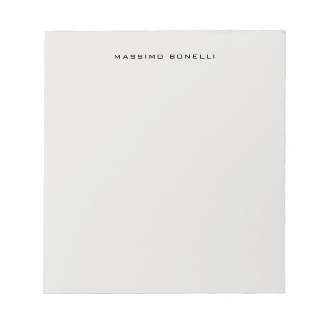Bloco De Notas Platinum Grey Minimalist Plain Legible Modern (Frente)