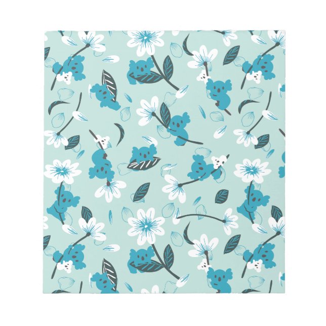 Bloco De Notas Playful Koala Pattern Cute Animal e Nature Art (Frente)