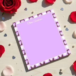 Bloco De Notas Plum Mauve Celestial Hearts Valentines Day Custom